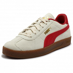 PUMA Club Abrasion Resistant Low Top Skateboard Shoes Unisex White Red Gold 2 3060658
