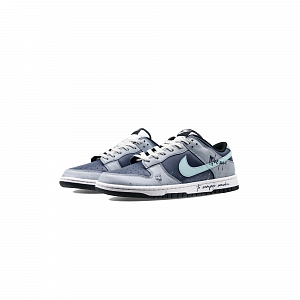 Nike Dunk Low Hollow Eye Wear-Resistant Low-Top Skateboard Shoes Unisex Dark Blue 2 3060699