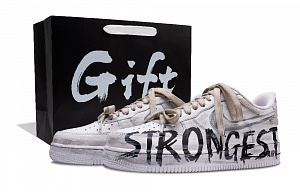 Nike Air Force 1 Anti Slip Wear Resistant Low Top Skateboard Shoes Unisex Gray Black