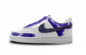 Nike Court Vision Slip-Resistant Low-Top Skateboard Shoes Men's White Purple