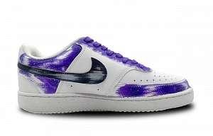 Nike Court Vision Slip-Resistant Low-Top Skateboard Shoes Men's White Purple 1 3060790