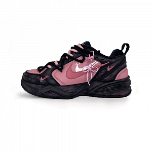 Nike Air Monarch 4 Anti-Slip And Wear-Resistant Lightweight Low-Top Chunky Sneakers Unisex Black Pink
