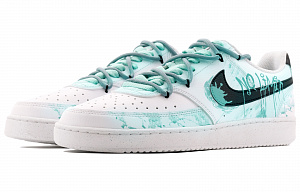 Nike Court Vision 1 Cushioning, Wear Resistant Low top Skateboard Shoes Men's Green White 2 3060871