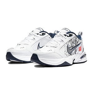 Nike Air Monarch 4 Anti-Slip Wear-Resistant Low-Top Chunky Sneakers Unisex Blue White 2 3060901