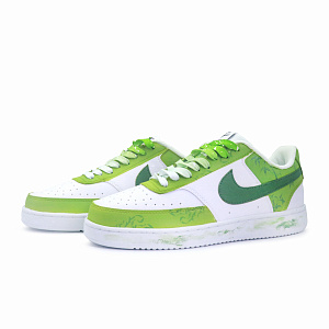 Nike Court Vision 1 Lightweight Breathable Slip-Resistant Low-Top Skateboard Shoes Men's White Green 2 3061148