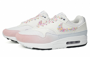 Nike Air Max 1 Sweetheart Macaron Anti Slip Wear Resistant Low Top Casual Shoes Women's Blue Pink White 2 3061153