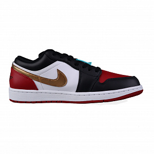 Jordan Air Jordan 1 Anti-Slip Wear-Resistant Low-Top Vintage Basketball Shoes Men's Red White Black Gold 1 3061247