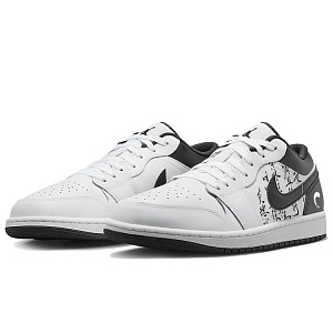 Jordan Air Jordan 1 Vintage Basketball Shoes Men's Low top White/Black 2 3061316