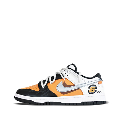 Nike Dunk Anti-Slip And Wear-Resistant Lightweight Low-Top Skateboard Shoes Unisex Orange White