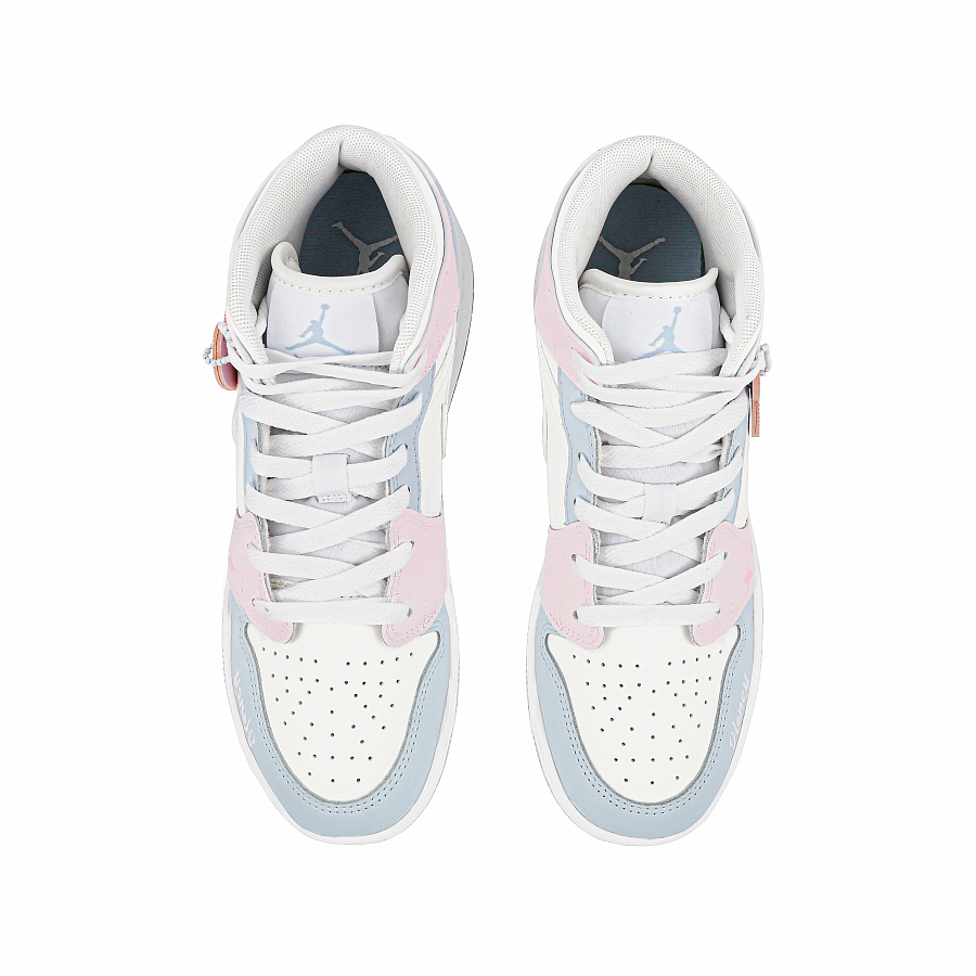 Jordan Air Jordan 1 Mid Top Vintage Basketball Shoes GS White Pink купить в интернет-магазине Yoocart с быстрой доставкой по России.