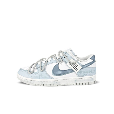 Nike Dunk Low Top Skateboard Shoes Men's Gray Blue