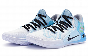 Nike Hyperdunk 10 X Low Cushioned Slip-Resistant Abrasion-Resistant Low-Top Basketball Shoes Men's Blue White 2 3066378