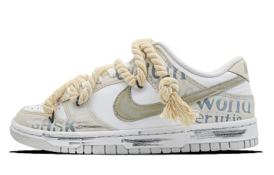 Nike Dunk Non slip Lightweight Low Top Skateboard Shoes Men's Gray White