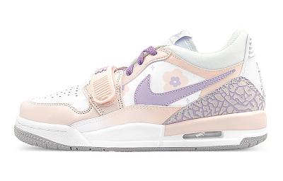 Jordan Legacy 312 Low-Top Vintage Basketball Shoes GS Pink Purple