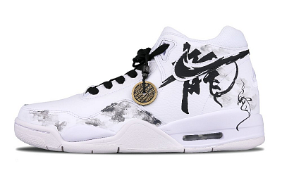 Nike Flight Legacy Mid-Top Vintage Basketball Shoes Unisex Smudge Ink