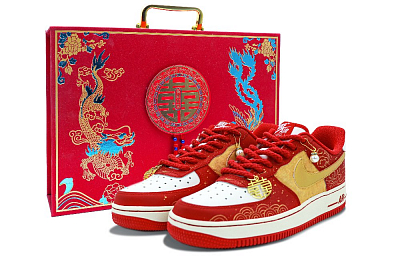 Nike Air Force 1 Slip-Resistant Balance Low-Top Skateboard Shoes Unisex Red White