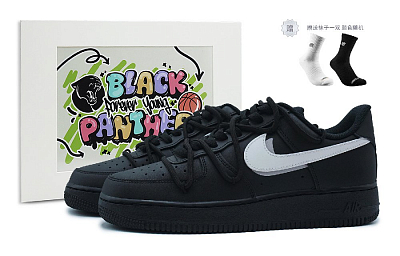 Nike Air Force 1 Low Anti-Slip Wear-Resistant Lightweight Breathable Low-Top Skateboard Shoes Women's Black White