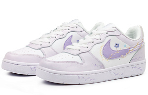 Nike Court Borough Balance Lightweight Waterproof Slip Resistant Low top Skateboard Shoes Women's White Purple 2 3074937