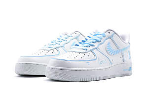 Nike Air Force 1 Low Blue Comic Anime Low-Top Skateboard Shoes Men's Blue White 2 3074983