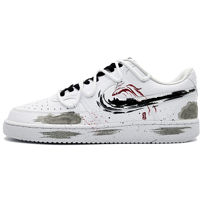 Nike Court Vision 1 Skateboard Shoes Unisex Low-Top White/Black