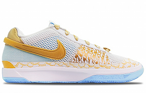 Nike Ja 1 Cushioned Slip-Resistant Low-Top Basketball Shoes Unisex White Blue And Gold 2 3076397