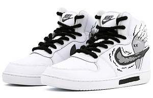 Nike EBERNON Coverage Thermal Slip Resistant Cushioning Abrasion Resistant Mid Top Skateboard Shoes Men's Black White 2 3076453