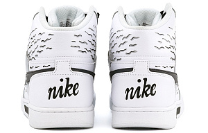 Nike EBERNON Coverage Thermal Slip Resistant Cushioning Abrasion Resistant Mid Top Skateboard Shoes Men's Black White 3 3076454