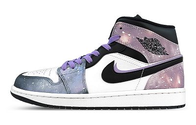 Jordan Air Jordan 1 High Top Vintage Basketball Shoes Men's Silver Purple