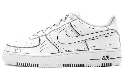 Nike Air Force 1 Kaleidoscope 07 Low Top Skateboard Shoes Unisex Black White