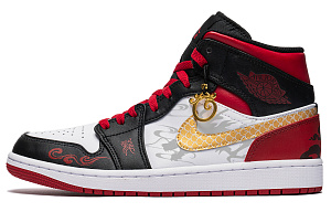 Jordan Air Jordan 1 High-Top Vintage Basketball Shoes Men's Black Red 1 3089221