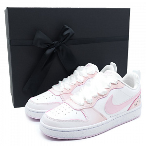 Nike Court Borough Low Top Skateboard Shoes GS Pink