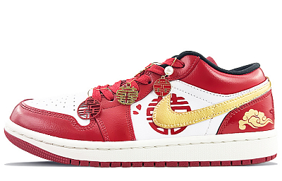 Jordan Air Jordan 1 Low Low-Top Vintage Basketball Shoes Women's Red Gold