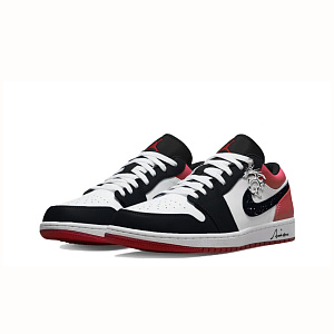 Jordan Air Jordan 1 Vintage Basketball Shoes Men's Low top Black/White/Red 2 3096019