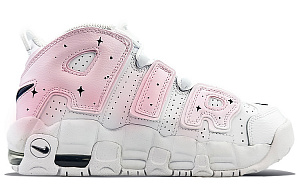 Nike Air More Uptempo Cushioning Anti-Slip And Wear-Resistant Mid-Top Vintage Basketball Shoes GS Pink White Black 1 3096032