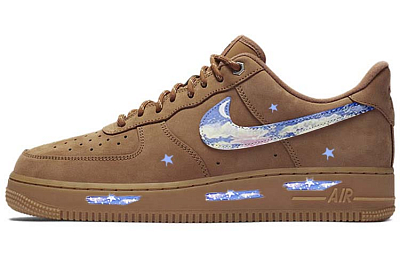 Nike Air Force 1 Non-slip Lightweight Low-Top Skateboard Shoes Unisex Wheat