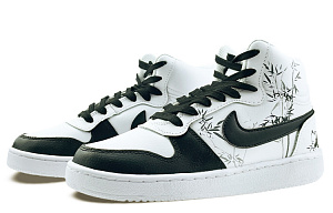 Nike EBERNON Warm Anti-Slip And Wear-Resistant High-Top Skateboard Shoes Men's Black White 2 3097103