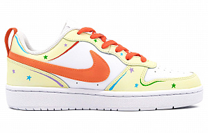 Nike Court Borough Series Skateboard Shoes Women's Low top White/Orange/Yellow 2 3097146