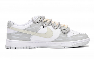 Nike Dunk Low Coverage Slip-Resistant Impact Resistance Wear-Resistant Low-Top Skateboard Shoes GS White Gray 2 3097254