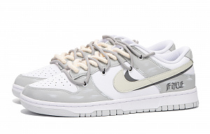 Nike Dunk Low Coverage Slip-Resistant Impact Resistance Wear-Resistant Low-Top Skateboard Shoes GS White Gray 3 3097255