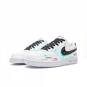 Nike Court Vision 1 Quantum Era Amber Slip-Resistant Cushioning Low-Top Skateboard Shoes Men's Blue 2 3103374