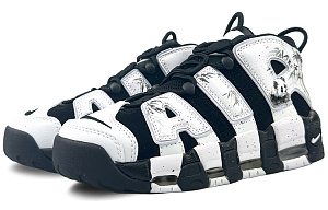 Nike Air More Uptempo Mid-Top Vintage Basketball Shoes Unisex Black White 2 3103435