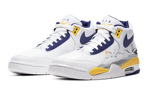 Nike Flight Legacy Low-Top Vintage Basketball Shoes Men's White Black Yellow 2 3103536