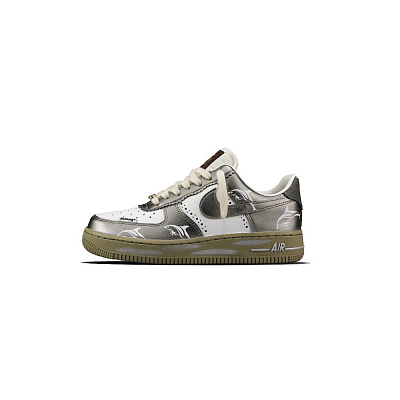 Nike Air Force 1 Big Fish And Sea Anti-Slip Wear-Resistant Low-Top Skateboard Shoes Women's Rose Gold