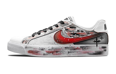Nike Court Royale Collection Non slip Lightweight Low Top Skateboard Shoes Unisex Red Black