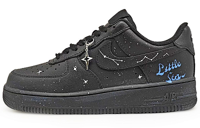 Nike Air Force 1 Coverage Anti-Slip And Wear-Resistant Low-Top Skateboard Shoes Unisex Black