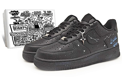 Nike Air Force 1 Coverage Anti-Slip And Wear-Resistant Low-Top Skateboard Shoes Unisex Black