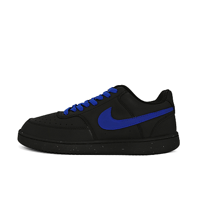 Nike Court Vision Anti-Slip And Wear-Resistant Lightweight Low-Top Skateboard Shoes Unisex Black Blue