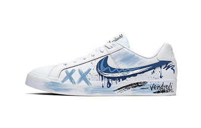Nike Court Royale Anti-Slip Wear-Resistant Low-Top Skateboard Shoes Unisex Blue White