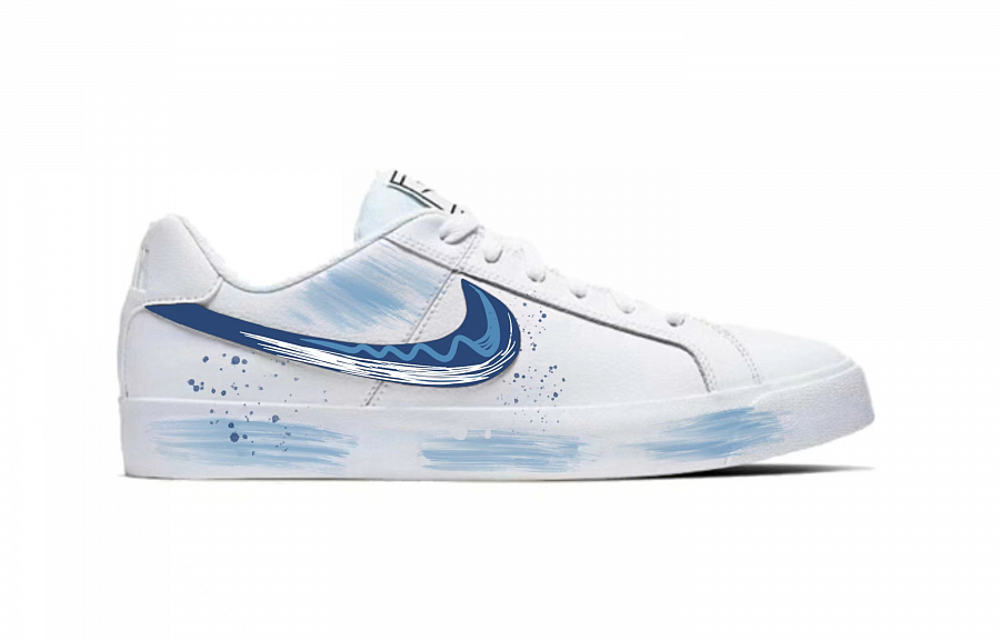 Nike Court Royale Anti-Slip Wear-Resistant Low-Top Skateboard Shoes Unisex Blue White