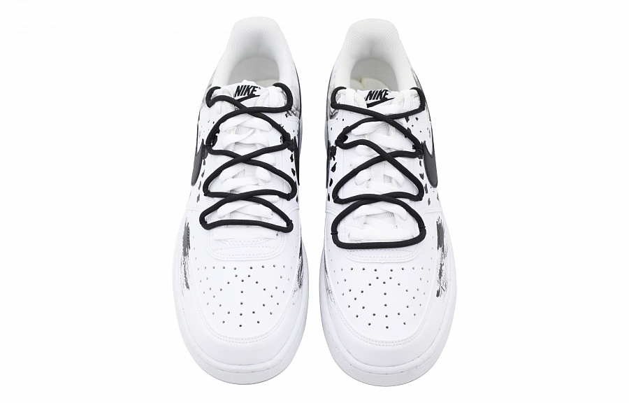 Nike Court Vision Low Anti-Slip Wear-Resistant Low-Top Skateboard Shoes Men's Black White